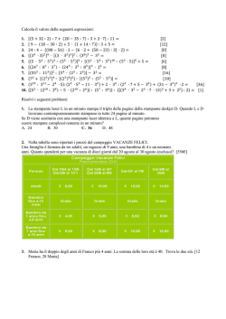 Compiti Matematica primo anno