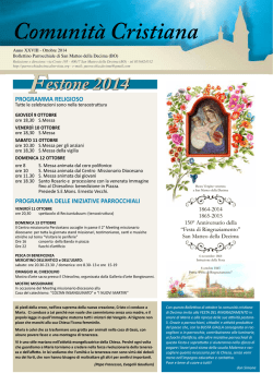 Bollettino Parrocchiale - Ottobre 2014 (pdf)