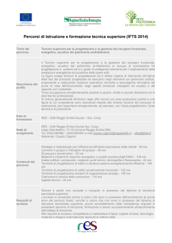 Tecnico superiore per la progettazione e la gestione del recupero