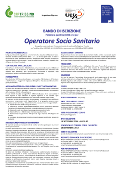 BANDO-OSS-2014 - Fondazione Casa della Gioventщ