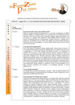 Informazioni Maggio 2014 n.5 - FDZ Istituto Figlie del Divino Zelo