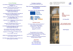 Previous Workshops Workshop Coordinators Chiara Del Bo and