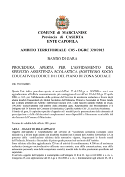 BANDO DI GARA Assistenza Scolastica
