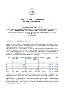 Foglio condizioni - Comune di Mogliano Veneto