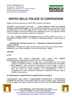 SINTESI DELLE POLIZZE DI CONVENZIONE
