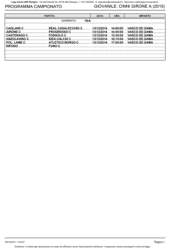 programma campionato giovanile: cinni girone a (2015)