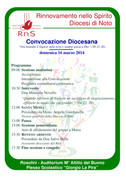 Rinnovamento nello Spirito Diocesi di Noto