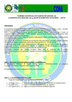 norme generali di partecipazione al campionato molise 2014 ranch