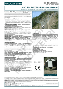 Scheda Tecnica BARRIERA PARAMASSI RMC 850/A