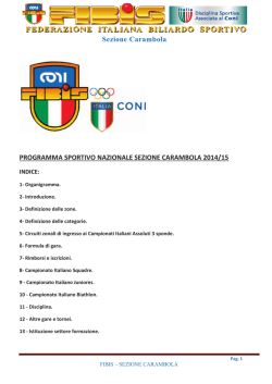 Programma nazionale carambola 2014 2015