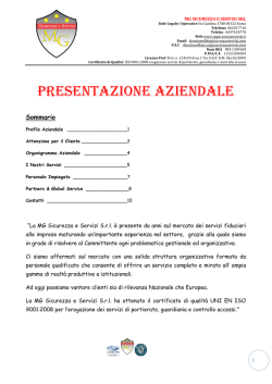 Presentazione Aziendale - MG Sicurezza e Servizi