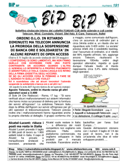 ORDINI O.L.O. IN RITARDO DIMINUITI MA TELECOM ANNUNCIA