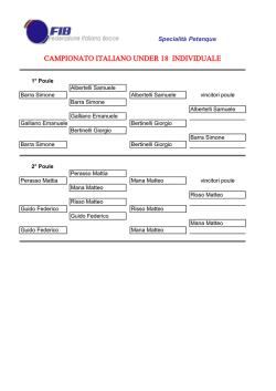 Poule - Federazione Italiana Bocce