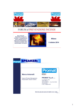 SPEAKER: - Forum di Prevenzioni Incendi
