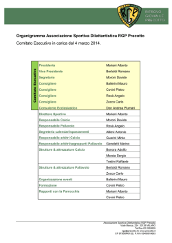 Organigramma Associazione Sportiva Dilettantistica RGP Precotto