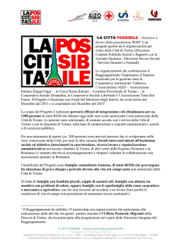“LA CITTÀ POSSIBILE – Iniziative a favore della popolazione ROM
