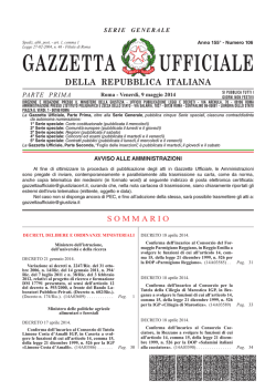 Gazzetta Ufficiale n. 106 del 9 maggio 2014 - Il sole 24 Ore