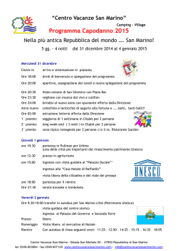 Programma Capodanno 2015 - Centro Vacanze San Marino