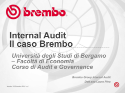 Internal Audit Il caso Brembo - Università degli studi di Bergamo