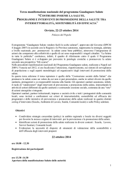 Bozza Programma Manifestazione