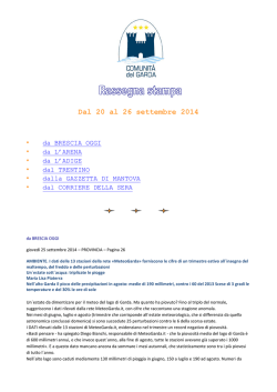 Rassegna stampa 20 - 26 settembre 2014