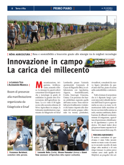 Innovazione in campo La carica dei millecento