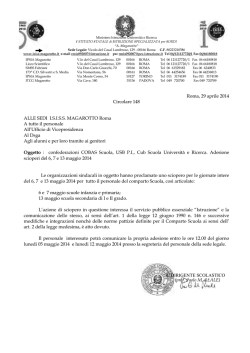 Roma, 29 aprile 2014 Circolare 148 ALLE SEDI ISISS