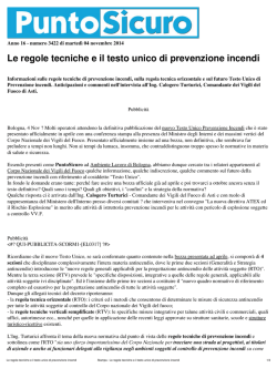 Le regole tecniche e il testo unico di prevenzione