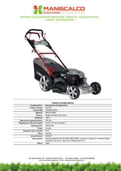 Scheda tecnica - Maniscalco Giovanni Irrigazioni