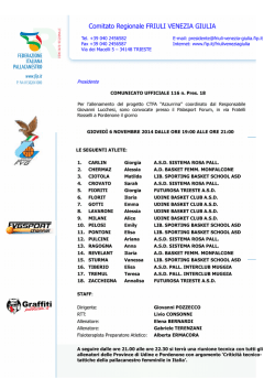 convocazione azzurrina 6 novembre 2014