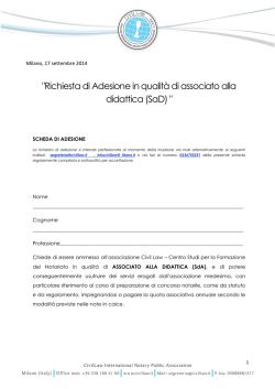"Richiesta di Adesione in qualit&agrave; di associato alla didattica (SaD) "