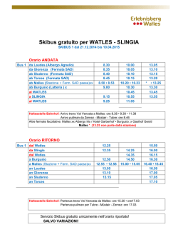 Orario del Skibus 2014/2015