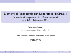 Elementi di Psicometria con Laboratorio di SPSS 1