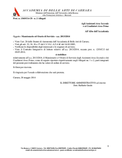 Orario e Mansionario Assistenti e Coadiutori - a.a. 2013-2014