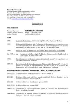 1 curriculum - Istituto Centrale per il Restauro