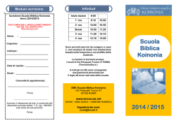 Scuola Biblica Koinonia 2014 / 2015