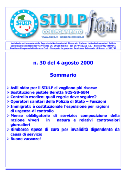 n. 30 del 4 agosto 2000 Sommario
