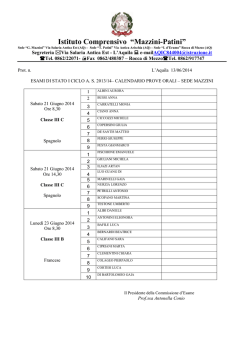 calendario orali 2014 sede Mazzini