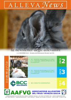 Newsletter ALLEVA NEWS DI NOVEMBRE 2014