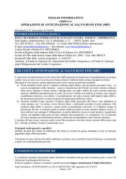 anticipazione al salvo buon fine sbf - Banca di credito cooperativo di