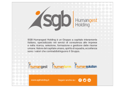 SGB Humangest Holding è un Gruppo a capitale