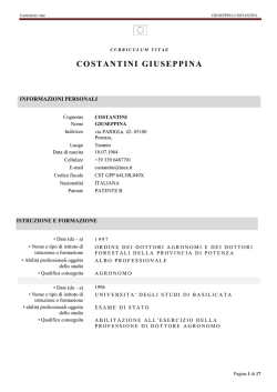 Curriculum vitae Costantini Giuseppina
