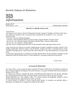 Giugno 2014 - Societ&agrave; italiana di statistica - sis