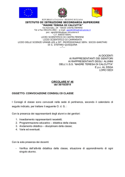 Circolare n. 46 Consigli di classe novembre