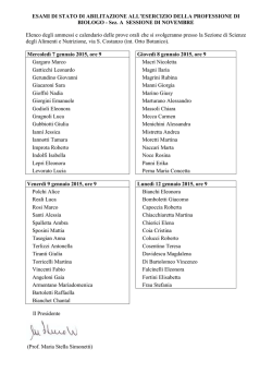 Ammessi alla prova orale