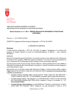 AREA EDUCAZIONE UNIVERSITA E RICERCA SERVIZI