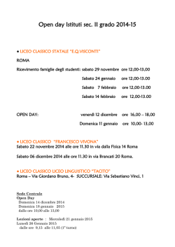 Open day Istituti sec