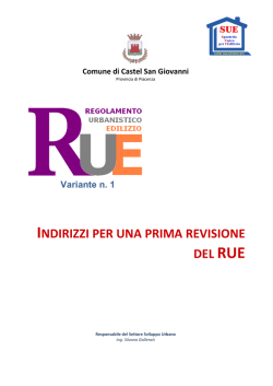 indirizzi per una prima revisione del rue