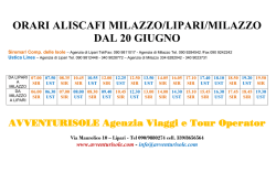 ORARI ALISCAFI FINO AL 19 GIUGNO