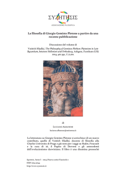 La filosofia di Giorgio Gemisto Pletone
